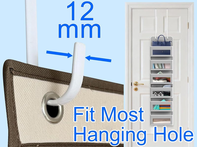 Mars-Rock Over The Door Metal Hooks with Plastic Coating 14.2" Fit 0.5" to 1 3/8" Door 4 Pcs Heavy Duty Single Towel Robe Rack Wreath Bathroom Shower Hanger Shoe Organizer Ironing Board Long White - Image 2